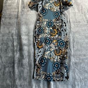 SHEIN WOMANS BOHEMIAN FESTIVAL FLOWER PRINT DRESS SZ 6 SLIP DRESS